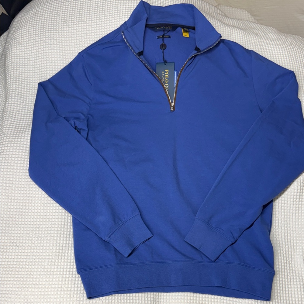 Polo Golf by Ralph Lauren Men's Royal Blue Qtr Zip Sweater - Small (NWT)